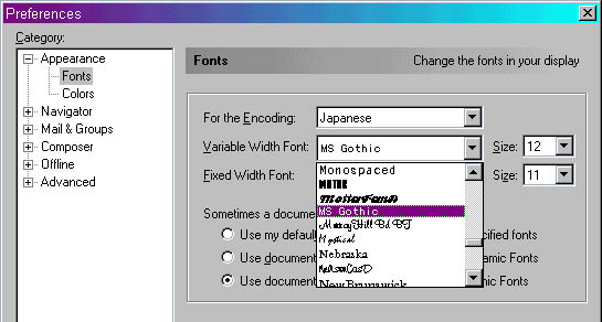 Font Selection